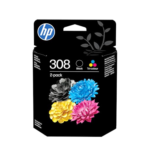 HP 308 Ink Cartridge Multipack (Black & Colour) - 6L6S6UE - Ink For ENVY 6120e 6122e 6130e 6520e 6530e - Recycling Pack Included