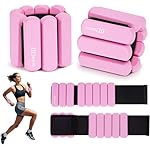 Wrist and Ankle Weights for Women & Men 2 Pack (1lb Each), Adjustable Silicone Weighted Bracelet for Pilates, Gym, Yoga, Cardio & Strength Training, Bala-Style Bangles Slip-Free Design