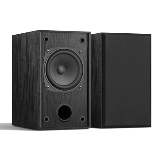 Altavoces pasivos con acabado negro acústico de 4 pulgadas para estanterías selectas