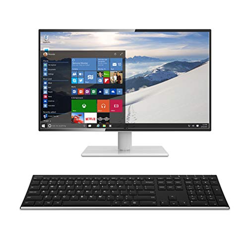 Arteck 2.4G Wireless Keyboard Stainless Steel Ultra Slim Full Size Keyboard With Numeric Keypad For Computer/Desktop/Pc/Laptop/Surface/Smart Tv And Windows 10/8/ 7 Built In Rechargeable Battery #TOP6