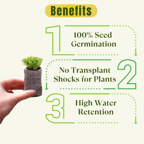 Image of Bombay Greens Organic Netted Cocopeat Coir Discs Seeds Germination pellets Coin Seedling Tray for Plants Indoor and Outdoor Gardening - Pack of 100 Coco Discs