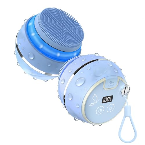 Peledic Face Scrubber, Waterproof Silicone Facial Cleansing Brush 6 Modes,