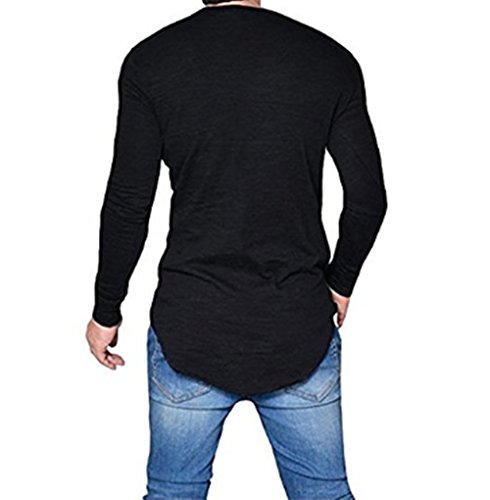 LIWEIKE Mens Hipster Hip Hop Longline Crewneck T-Shirt2
