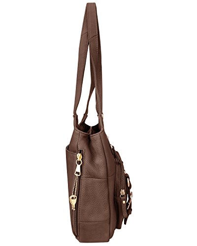 Roma Leathers Gun Concealment Purse - Cowhide Leather - Brown3