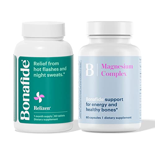 Bonafide Relizen + Essentials Magnesium Complex Bundle â€“ Powerful, Hormone-Free Relief from Hot Flashes and Night Sweats During Menopause and Energy Support* â€“ 1 Month Supply
