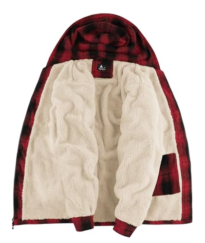 Flannel Jackets for Men Plaid Sherpa Lined Heavyweight Winter Warm Jacket3