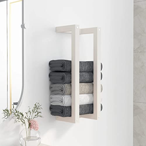 Lumanois Toallero de Madera Maciza de Pino Blanco 23x18x60 cm, Casa y jardín Accesorios para el baño Toalleros, Blanco, 1.58kg