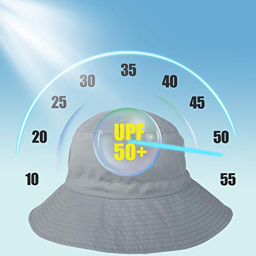 Image of Baby Sun Hat Toddler Boy Girls Beach Swim UPF 50+ Summer Bucket Hats Kids Infant Wide Brim Adjustable Sun Hat