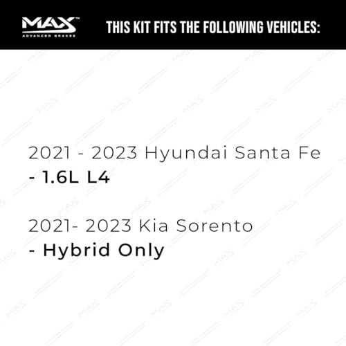 Image of MAX Advanced Brakes - Brake Kit For 2021-2023 Hyundai Santa Fe (1.6L L4), 2021-2023 Kia Sorento (Hybrid)| Carbon Ceramic Brake and Rotor Kit Front and Rear| Daily Driving OE Replacement Brake Rotors