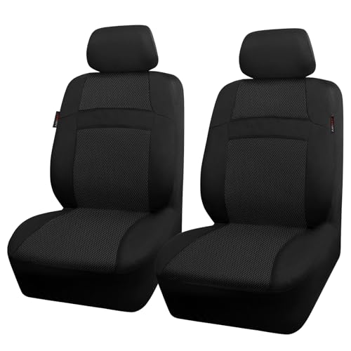 CAR PASS 3D Air Mesh Car Seat Covers Two Front Seats Only, Universal Seat Covers for Car Fit SUV,Vans,Sedan,Trucks, Breathable Automotive Interior Seat Covers Airbag Compatible (Black)