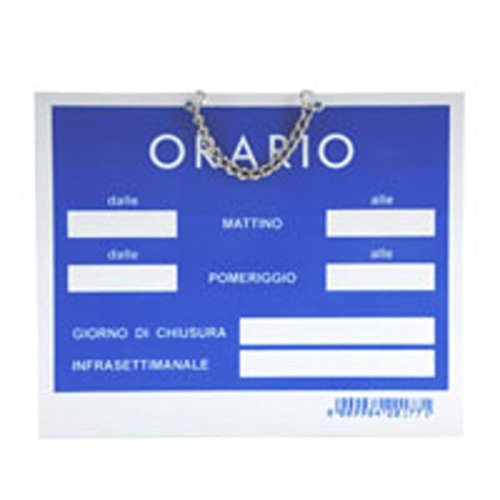 CARTELLO ORARIO APERTURA TEMPOPOL ROSSO cm 15x11 [LETTERFIX ]