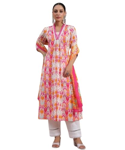 Image of GRECIILOOKS Women's Regular Fit Kurta Sets| Kurti Set | 3 Piece Kurta Pant Dupatta Set's | Elegant Suit| Dupatta | Party Outfit Traditional Dress for Woman | Comfortable Outfit for Office, Casual & Daily Use