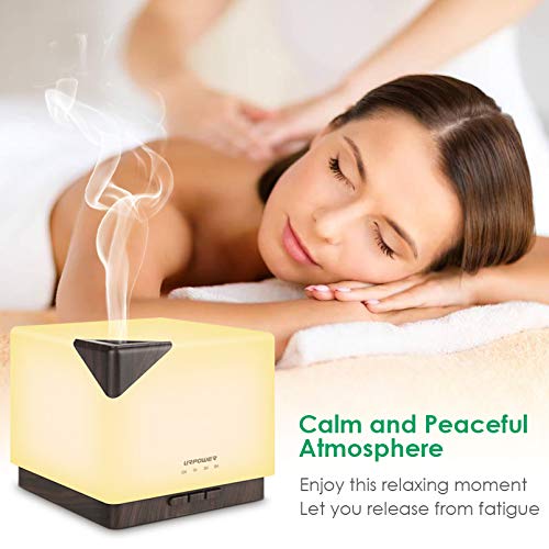 Urpower 700Ml Aromatherapy Essential Oil Diffuser Humidifier Large Capacity Modern Ultrasonic Aroma Diffusers Running 20+ Hours 7 Color Changing For Home Baby Bedroom Office Study Yoga Spa #TOP4