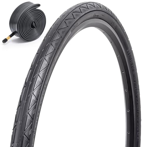FengCan 1本セット 700 35c タイヤ,700x35c 37-622 タイヤ+チューブ 米式バルブ 48mm,自転車 タイヤ 700x35c,適用700mmロードバイク クロスバイク,タイヤ断面幅35mm(BQ006)