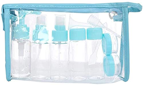 Preisvergleich Produktbild LLYX Reisen Flaschen Container Set, Kosmetik Make-up Flüssigkeitsbehälter Kulturflaschen Set for Business Personal Travel Spaß draußen mit Reißverschluss-Tasche (Color : Blue)