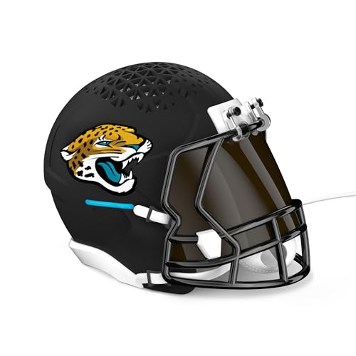 Image of NFL Echo Dot Bundle: Includes Echo Dot | Deep Sea Blue and Limited-Edition NFL Helmet Stand | Jacksonville Jaguars