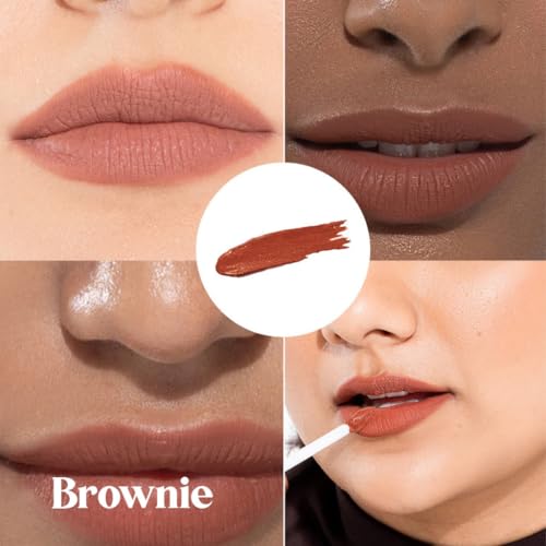 Image of Brownie Everyday Lip Formula, Velvet Finish Lip Color, Lightweight Smooth Texture, Rich Brown Nude Shade | 5ml