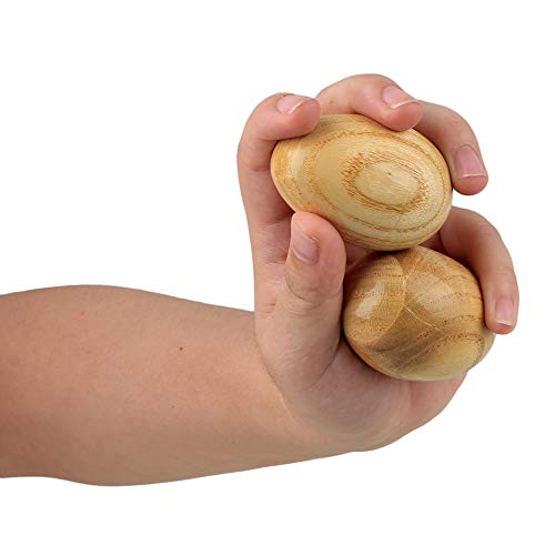 2x Wood Color Wood Wooden Egg Shakers for Musical Percussion Instruments - Thumbnail 2