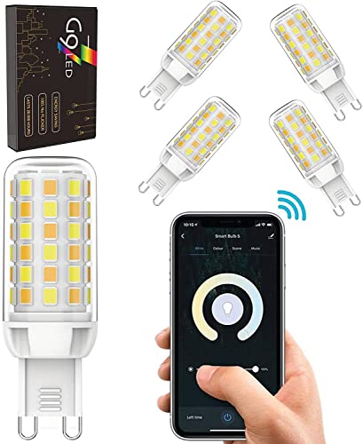 APLUSZ Lampadine LED G9, lampadine LED Smart G9 3 W dimmerabili, lampadine alogena G9 35 W, Controllo WiFi vocale con Alexa, Senza sfarfallio, lampadari Soggiorno Sala da Pranzo