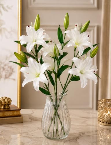 Image of Divyakosh Artificial Flower Bunch - Multiflora Fabric Tulip Fake Sticks for Home Decor, Bedroom, Living Room, Wedding & Festive Decoration (Multicolour, Pack of 1, Without Vase)