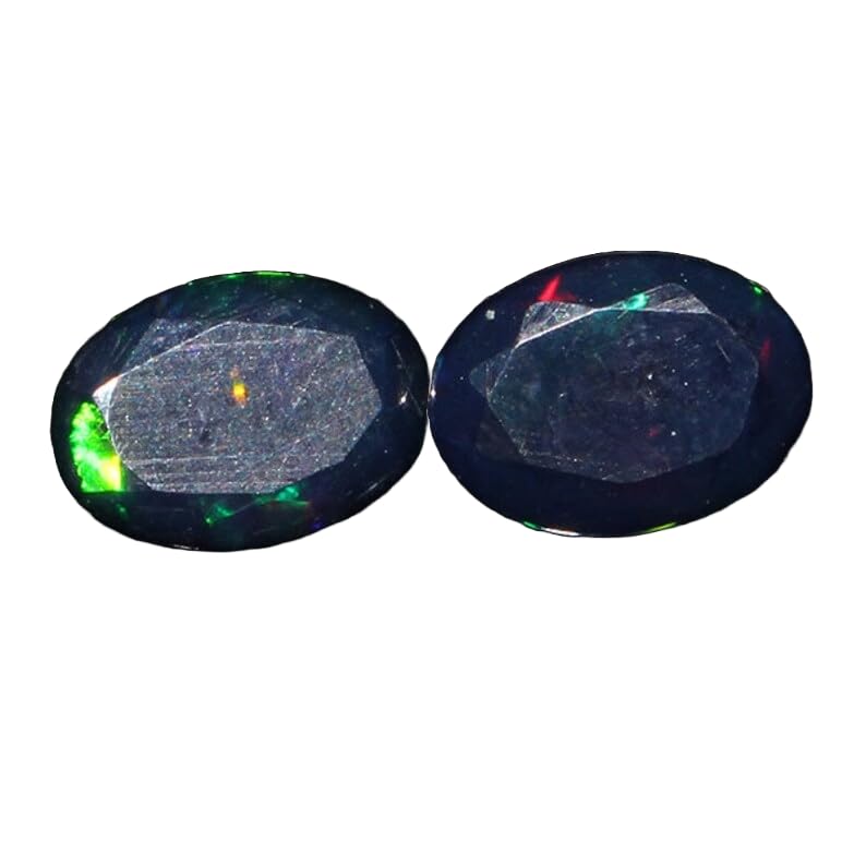 Paire d'opales noires à facettes AAA 5 x 7 mm de Welo référence OPAL-4242