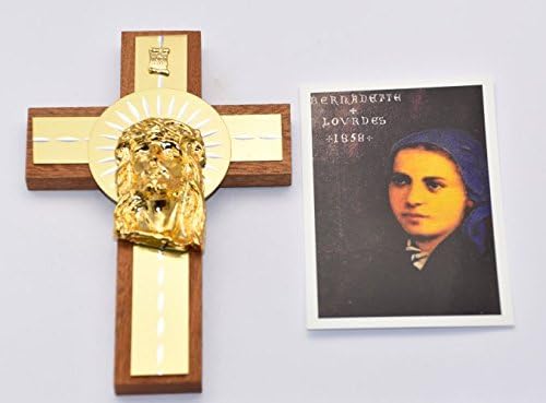Cross Depicting the Head of Jesus Plus Lourdes Prayer Card