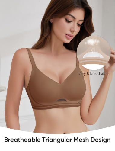 Image of Wireless Bras for Women No Underwire Seamless Buttery Bralettes Smoothing Women's Bras Full Coverage Shapedly Bra