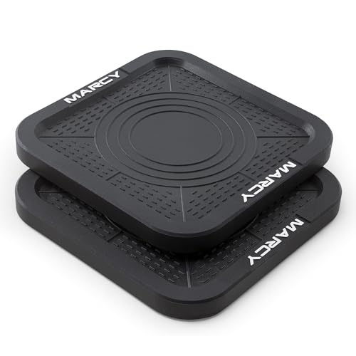Marcy Barbell Platform Sold in Pair, Olympic Weight Landing Pads with Raised Edges & Non-Slip Surface, Floor Protection Crash Pads for Home Gym, Weight Lifting