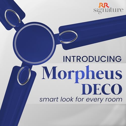 Image of RR Signature MORPHEUS DECO 1S 1200 MM Ceiling Fan For Home|High Speed & High Air Flow | High Energy Efficient | 2 Year Warranty [Oxford Blue]