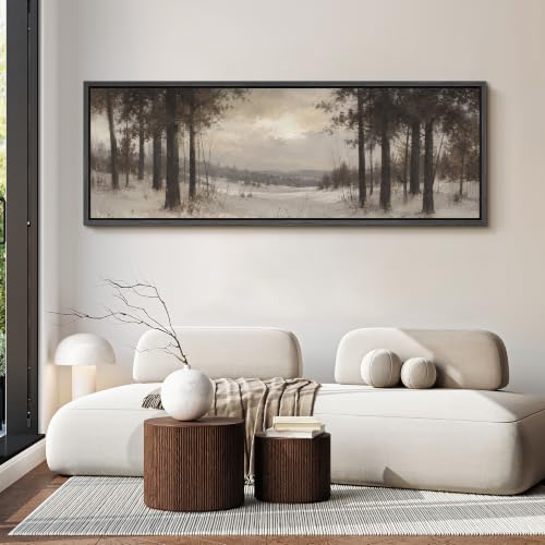 Image of MUDECOR Large Framed Canvas Print Wall Art Snow Pine for Living Room