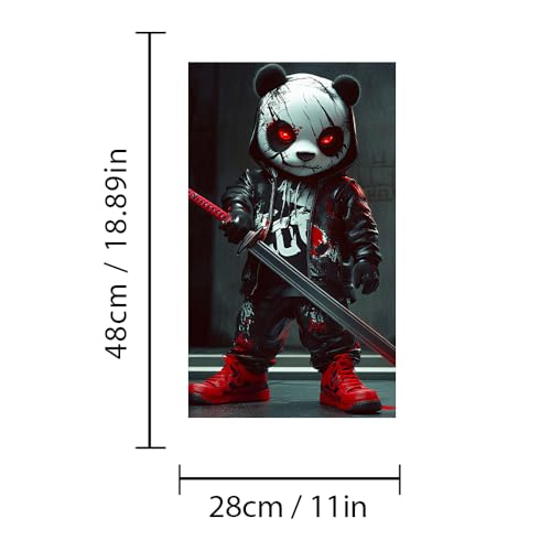 Image of Halloween Cars Body Horror Sticker, Classic Horror Movie Characters Peeking Decal Michae Waterproof Scary Vinyl Stickers for Bumper Car Decals 11in*18.89in (Fierce Panda Killer)