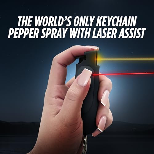 Guard Dog Security AccuFire 2 - Laser Sight Pepper Spray Self Defense - 20% Smaller - Instant Release - 16 Feet Safety Range - Maximum Strength - Finger Grips - Soft Touch Body - Image 3