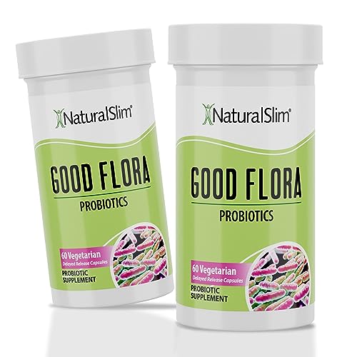 NaturalSlim Good Flora – Probióticos para la salud digestiva, la flora intestinal y el apoyo inmunológico con probióticos Lactobacillus Acidophilus | 7 cepas probióticas potentes | 120 cápsulas
