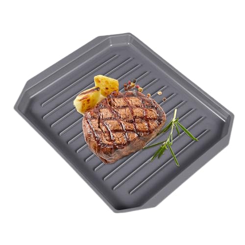 Grandeo de forma eléctrica grande - sartenes de parrilla - Pan de barbacoa antiadherente | 1500W sin humo Cocinera de barbacoa interior sin humo | Control de temperatura ajustable con bandeja de goteo