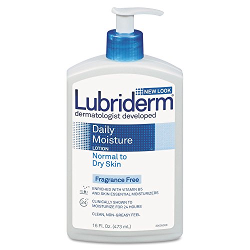 Lubriderm Daily Moisture Hydrating Unscented Body Lotion with Vitamin B5 for Normal to Dry Skin, Non-Greasy and Fragrance-Free Lotion. 16 fl. oz