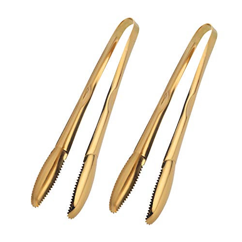 IAXSEE 2-Pack Stainless Steel Tongs, Non-slip & Easy Grip Smart Locking Clip Handy