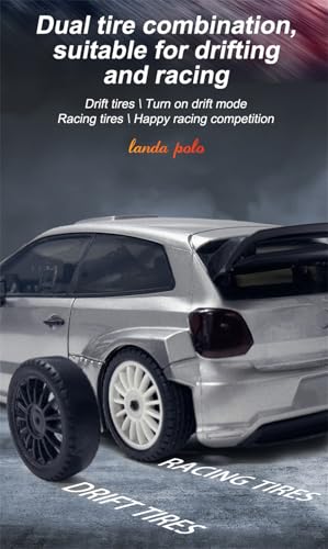 Image of LDRC 2801 Pro RC Drift Car with Gyro 1:28 Scale 4WD Electric Racing Vehicle with PoloO-Inspired Body Design for High-Speed Drifting on Flat Surfaces