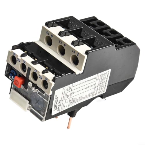 Hoppipola Relé de sobrecarga térmica NR2-25 0 1-25 A para CJX2 para protección del motor de 3 fases con compensación de temperatura IP20 (2,5-4 amperios)