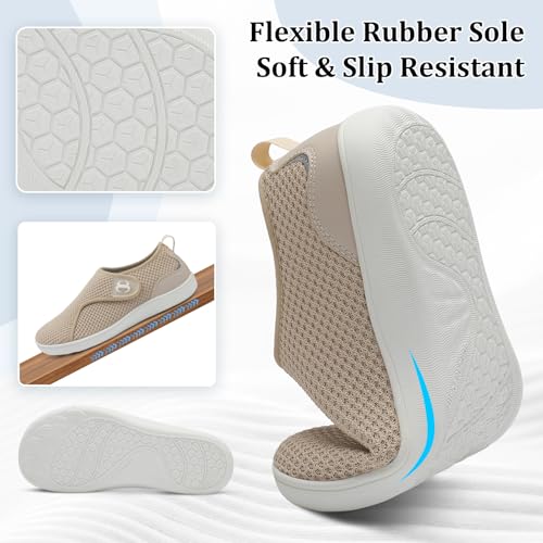 Image of Womens Walking Shoes Comfortable Wide Diabetic Shoes Adjustable Zero Drop Edema Shoe Breathable Neuropathy Nursing Shoes Casual Wide Width Sneakers