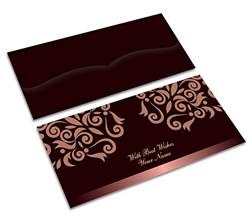Image of Brown Cloud Customised Exclusive Shagun /Money /Gift Envelope /Cover /Lifafa for Gift /Festival with Personalized Text Message /Name /Photo (Pack of 10)