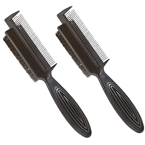 VINTORKY Cepillo Cabello Liso y Cepillo Para Cardar Doble Cara 2 Piezas Tamaño Pequeño Cerdas De Nailon Para Hombres y Mujeres Salón Hogar Limpieza y Peinado