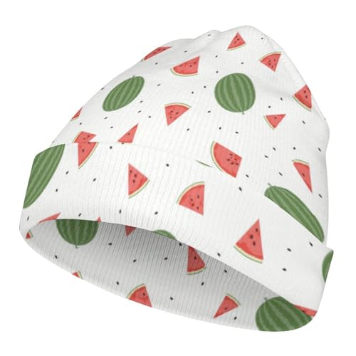 Watermelon Print Kids Beanie Hat for for Girls Boys Children Cap Winter Knitted Chemo Cancer Headwear Accessories Gifts Decoration Black