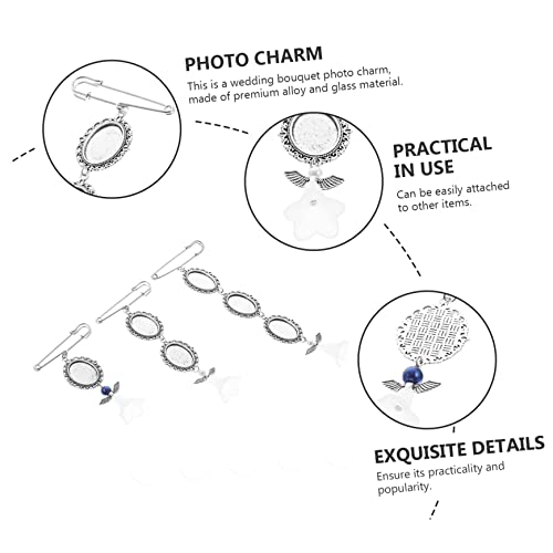ifundom 15 Peças Pingente Triplo Buquê De Casamento Amuleto De Foto Buquê De Noiva Amuleto De Foto M