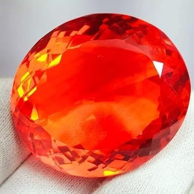 130 Ct Natural Mexican Fire Opal Red Orange Oval Cut AAA Certified Gemstone