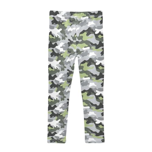 senya Girls Printed Leggings Yoga Pants Gray Camouflage Pattern for Kids in 4t to 10 Years, 4T2