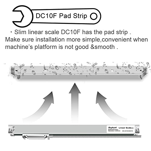 Miniatura 8 de Codificador de escala de vidrio lineal óptico de alta precisión 59.055 in 10.630 in 5um para máquina de torno 2 ejes LCD lectura digital DRO Display