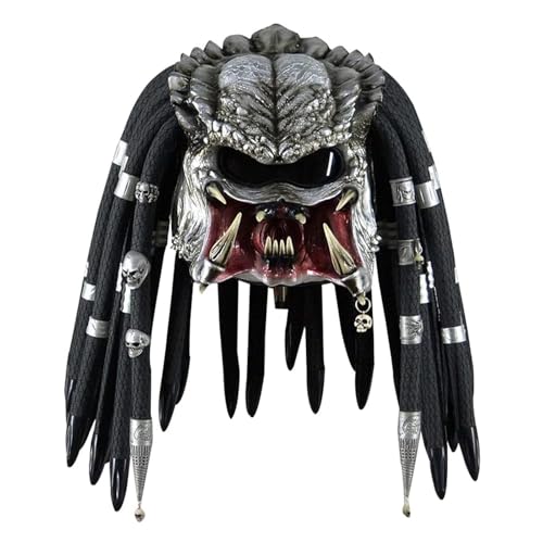 Lyxaof Monster Mask Helmet Scary Xenomorph Alien Mask Costume Movie Game Black Helmet Latex Halloween Headwear Cosplay Props