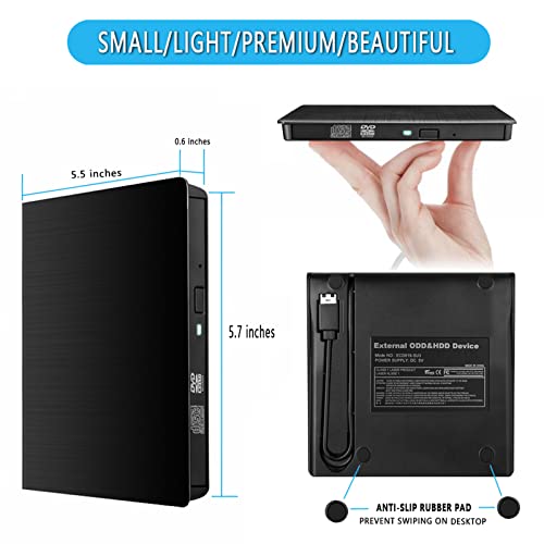 Image of Dainty External CD Drive Portable Drive USB3.0 Portable Drive Can Read DVD /CD is Suitable External CD /DVD Drive for Laptop /Desktop /Windows10 /8 /7 /XP