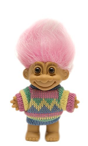 Muñeco Troll Russ Berrie 6 pulgadas cabello rosa