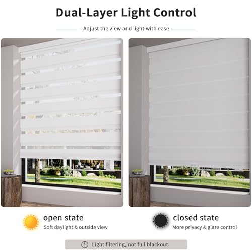 MYshade Cordless Zebra Blinds for Windows with Free-Stop(White,39" W x 72" H) Dual Layer Shades for Day & Night Privacy and Light Filtering, Perfect for Home & Bedroom, Easy to Install by MYshade - Image 7